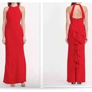Lauren by Ralph Lauren Red Gown with Gathered Back Size 10